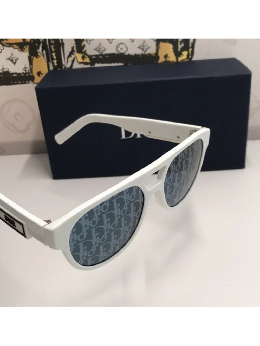 New Authentic Dior White Acetate Sunglasses DIOR B23 R 11 - Picture 10 of 11